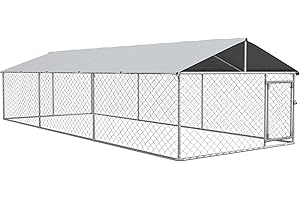 PawHut XL Outdoor Dog Kennel, Safe and Sturdy Dog Cage with Cover