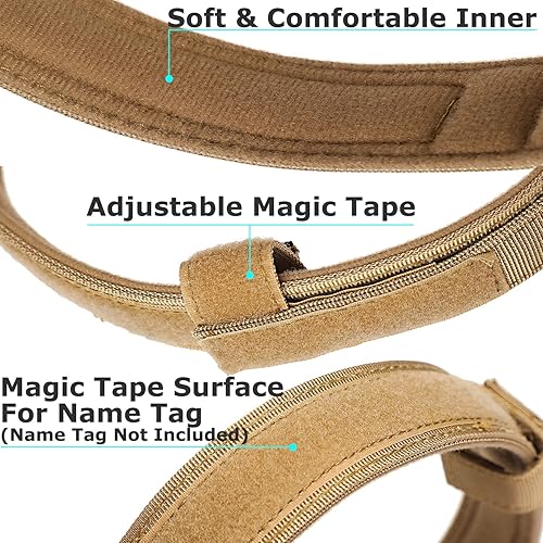 Miniatura 9 de Collar táctico para perro, collar militar de entrenamiento para perros, mango de control y hebilla de metal pesado para entrenamiento de perros