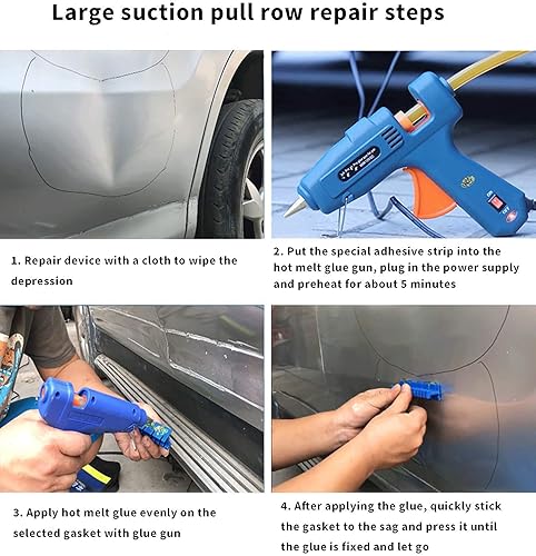 Miniatura 3 de UD Kit de reparación de abolladuras - Extractor de abolladuras 2 en 1 sin pintura con kit de eliminación de abolladuras de barra en T tipo largo y