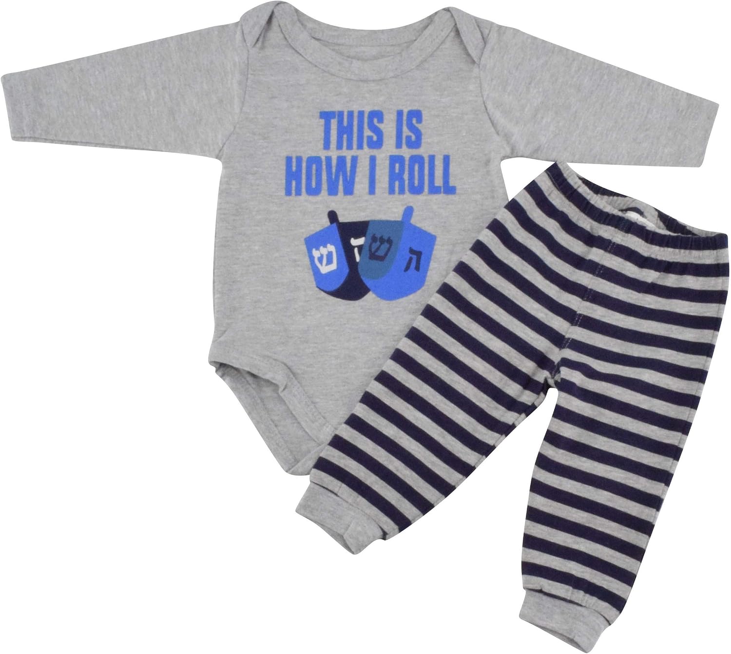 Baby Boys Girls 3pc Outfit Set Long Sleeve Bodysuit with Pants and Cap