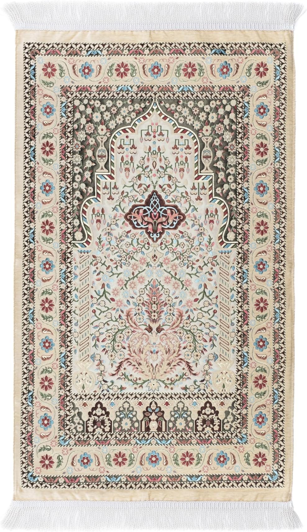 Islamic Prayer Rug, Thick Ramadan Gift - Pocket Mat for Men & Women, Muslim Gifts (Powder)