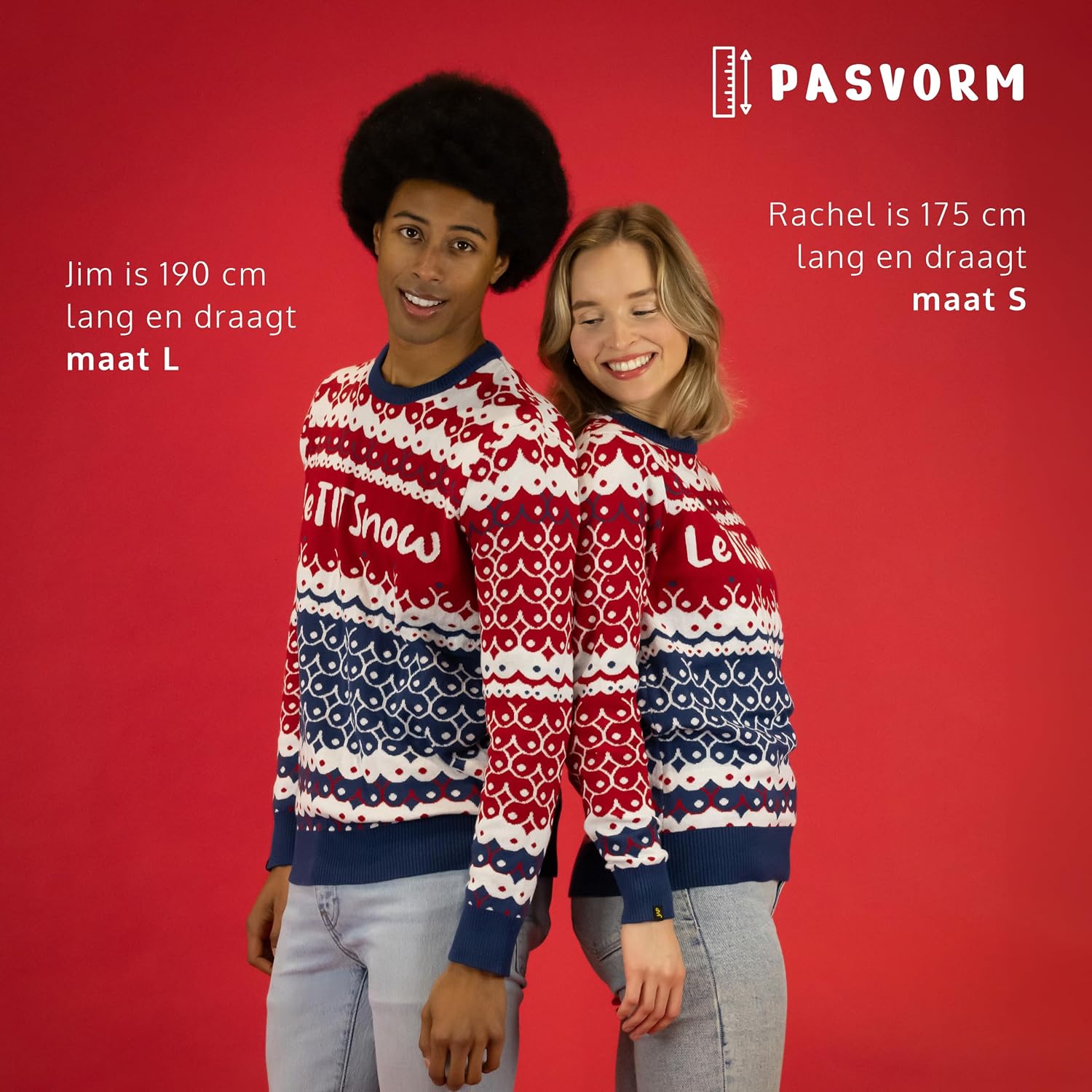 JAP Kersttrui LeTITSnow Rood – afbeelding 6
