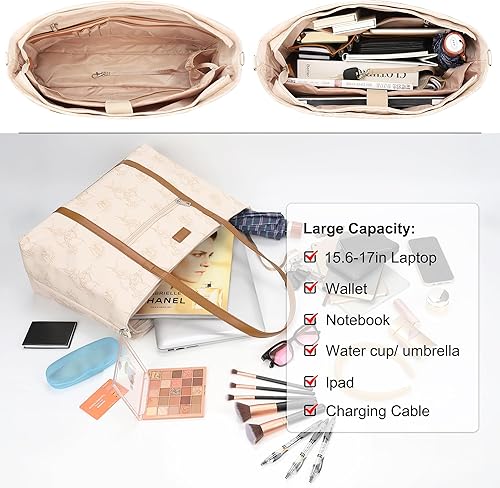 Miniatura 10 de Bolsa de mano para laptop de 156 pulgadas maletín tipo bolsa de tamaño grande con puerto USB para mujer