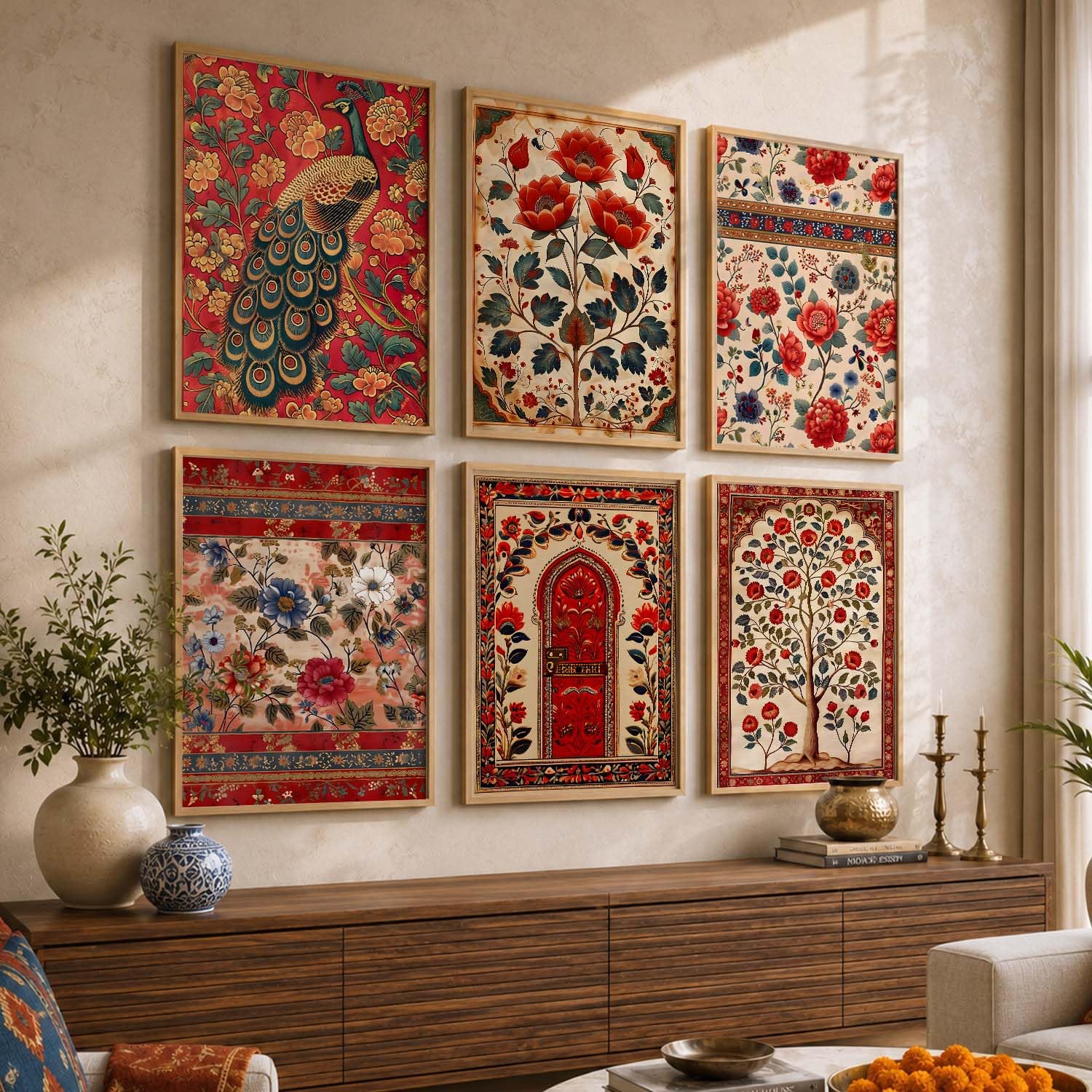 Madhubani Wall Art Set - Indian Pichwai Paintings -8