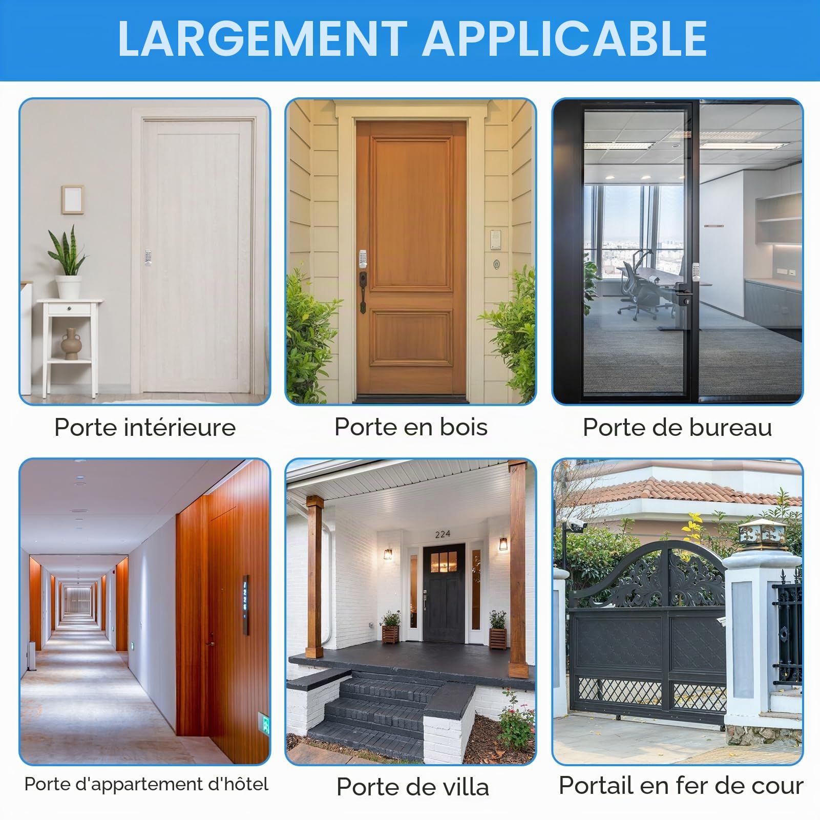 Verrouillage de porte de code d'accès mécanique, verrouillage de porte sans clé double face verrous à boulons morts numériques pour portes extérieures, serrure de porte d'entrée