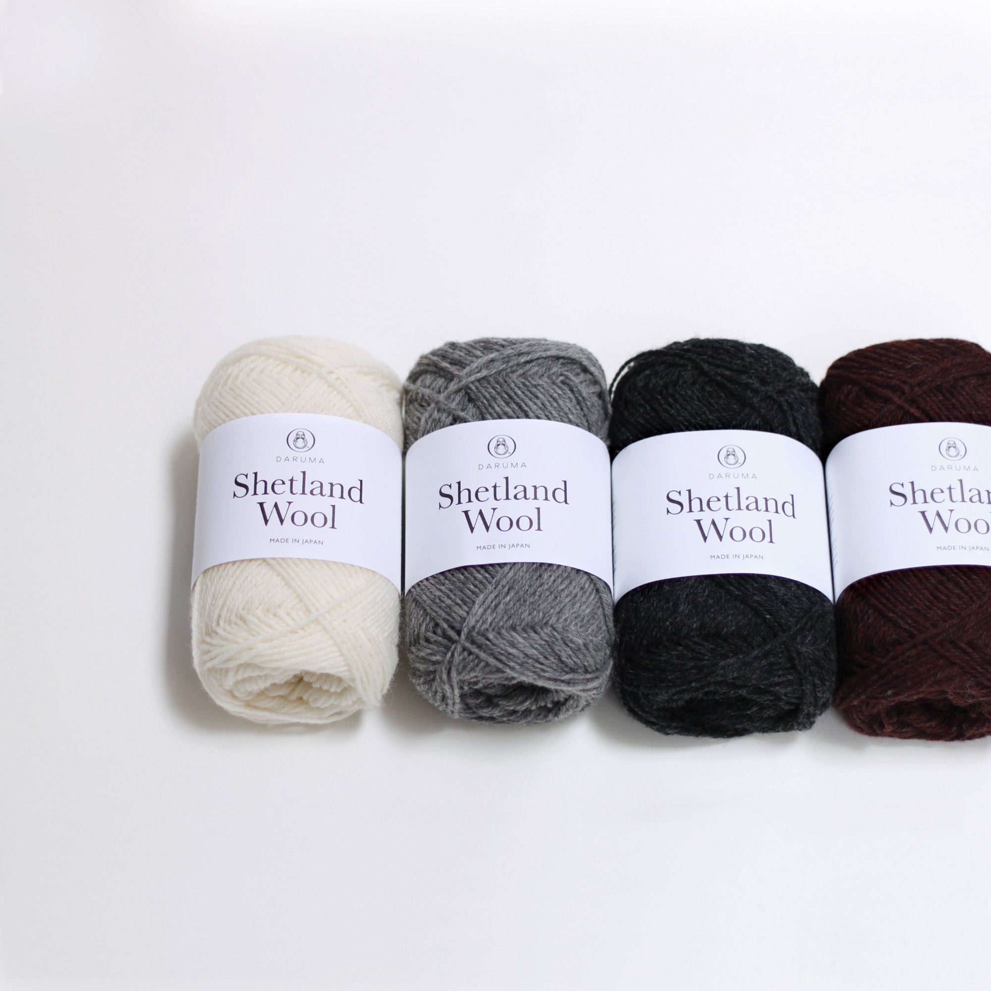 Yokota Daruma 6380 Shetland - Ovillo de lana, grueso col.5, azul, 1.8 oz (50 g), aproximadamente 136 m, juego de 5 ovillos