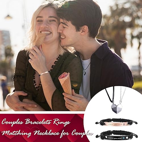 Miniatura 4 de Juego de collares para parejas, pulseras para él y ella, para su reina, su rey, para parejas, regalo para la pareja