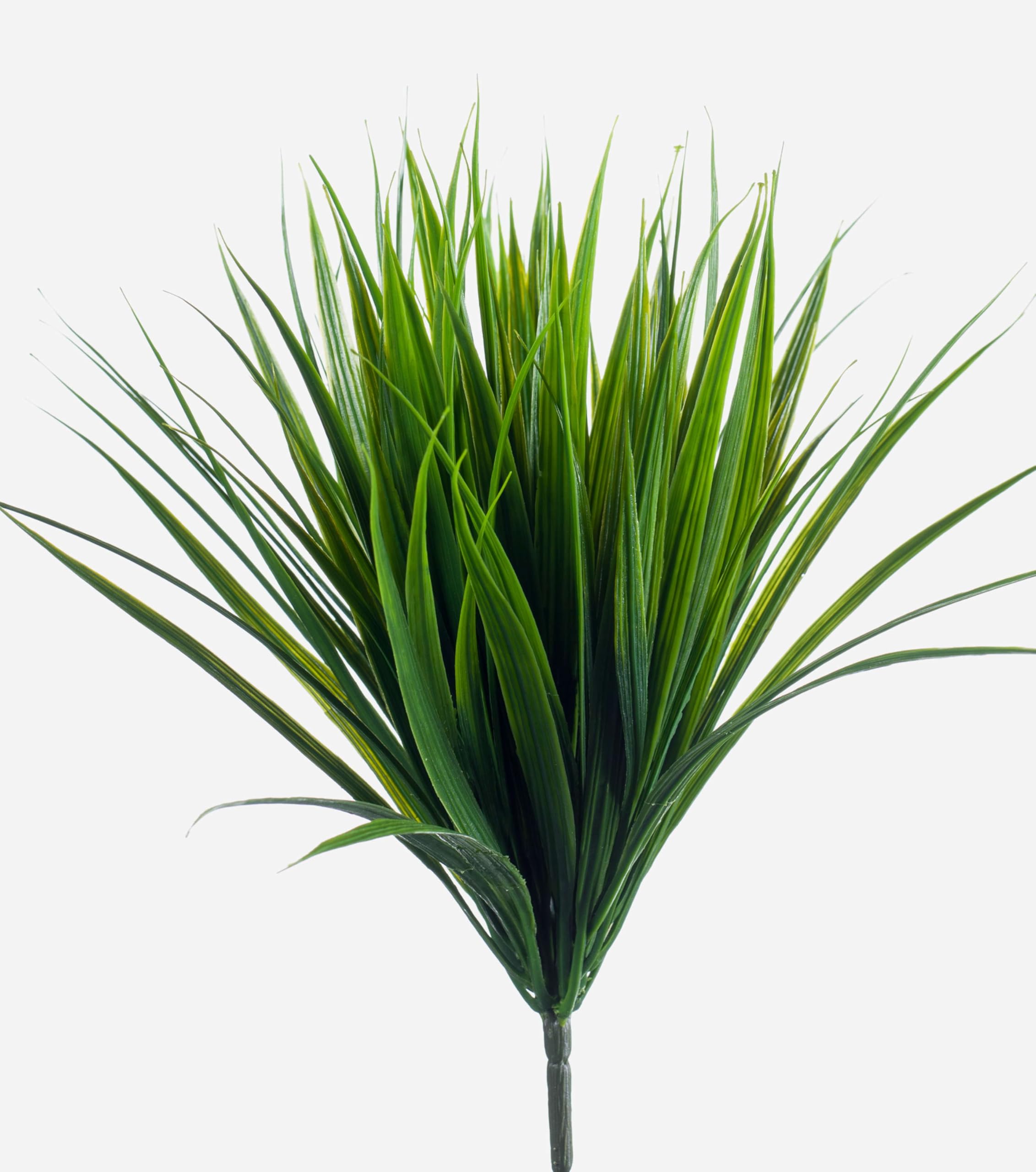 artplants.de Decorative reed canary grass on spike, green, 14"/35cm - Plastic grass bush/Grass foliage