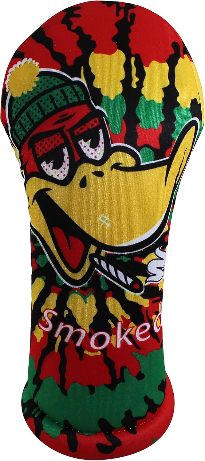Tie Dye Rasta Smoked Ducky | BeeJoss Golf Club Headcover | Driver Fairway Hybrid-Sold Separately | Handmade in USA