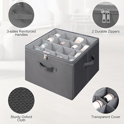 Miniatura 5 de Organizador de zapatos de tela para armario, contenedores plegables de almacenamiento de zapatos con cubierta transparente, contenedor de zapatos