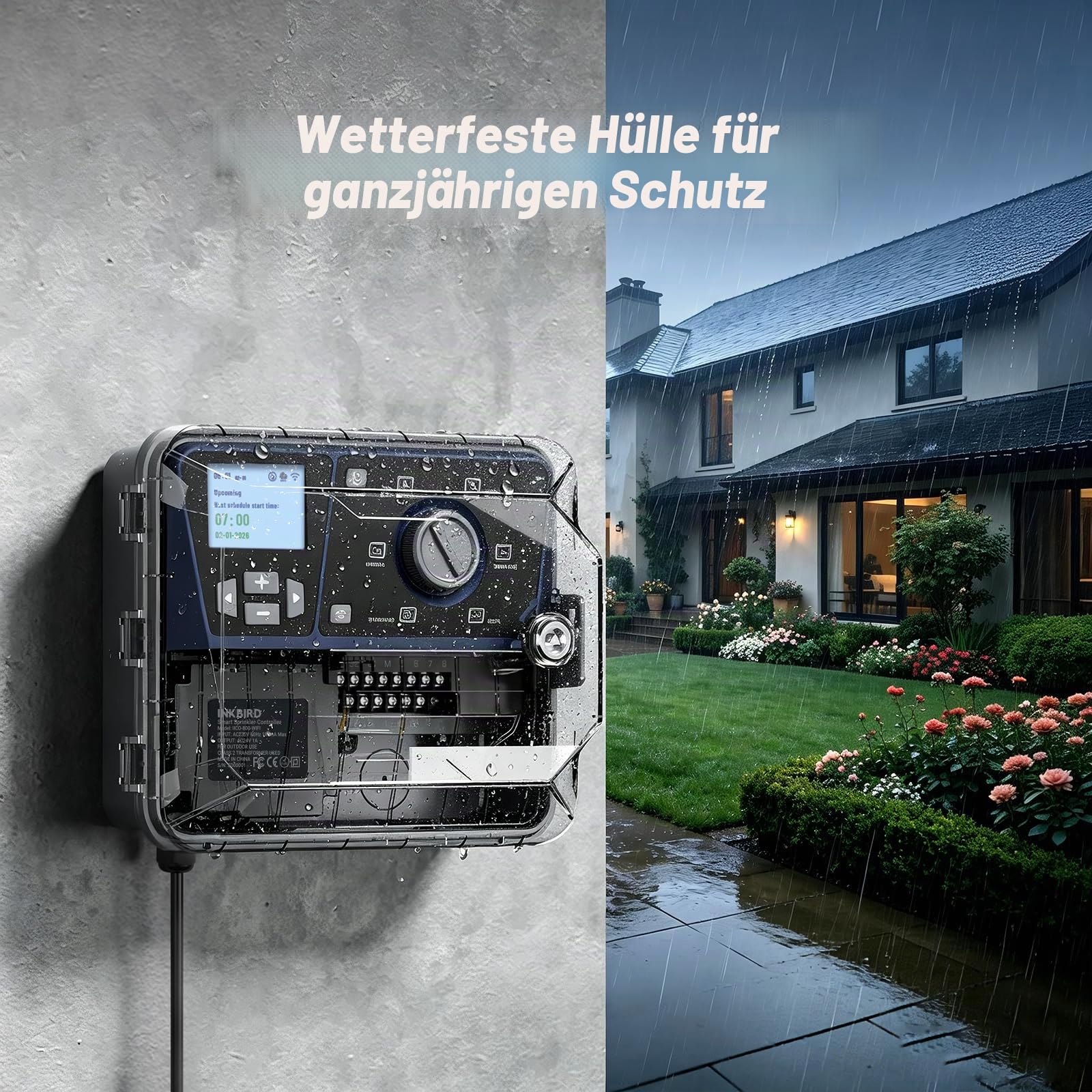 Inkbird IICO-800-WIFI Intelligenter Bewässerungscomputer, 8-Zonen-Steuerung Intelligente Bewässerungssteuerun
