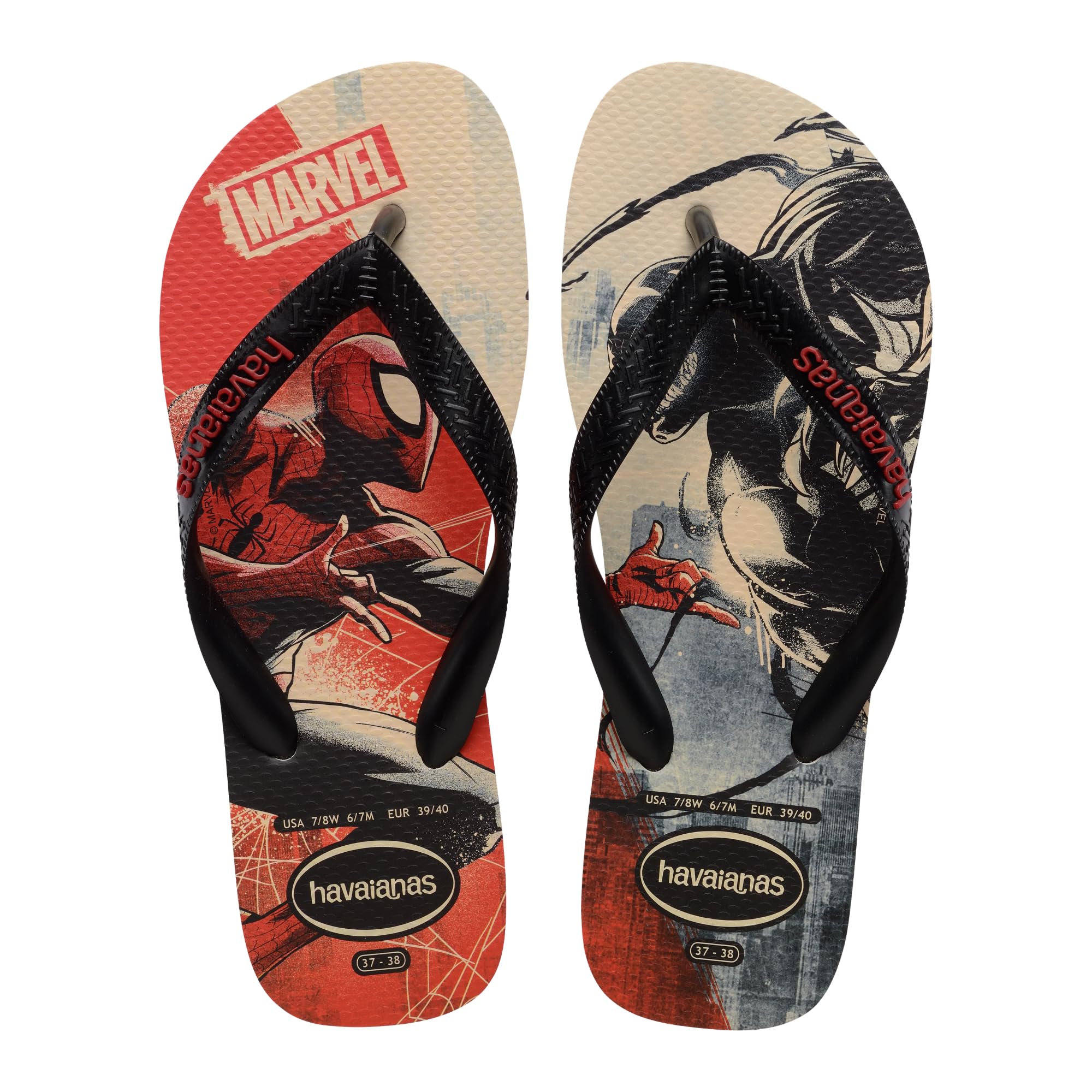 Havaianas – Top Marvel Classics, bequeme, leichte und langlebige Flip-Flops, Comic-Print der Marvel-Superhelden, Erwachsene, Unisex