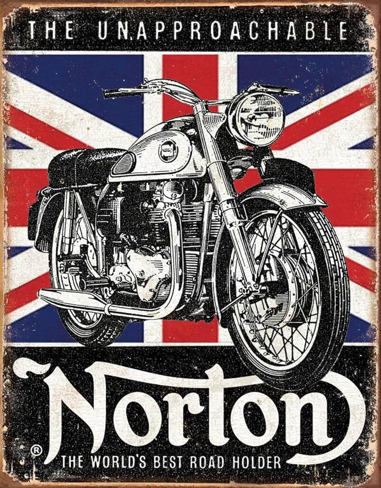 Norton　バイク　金属看板 Amazon.com: Desperate Enterprises Norton Motorcycle - Best