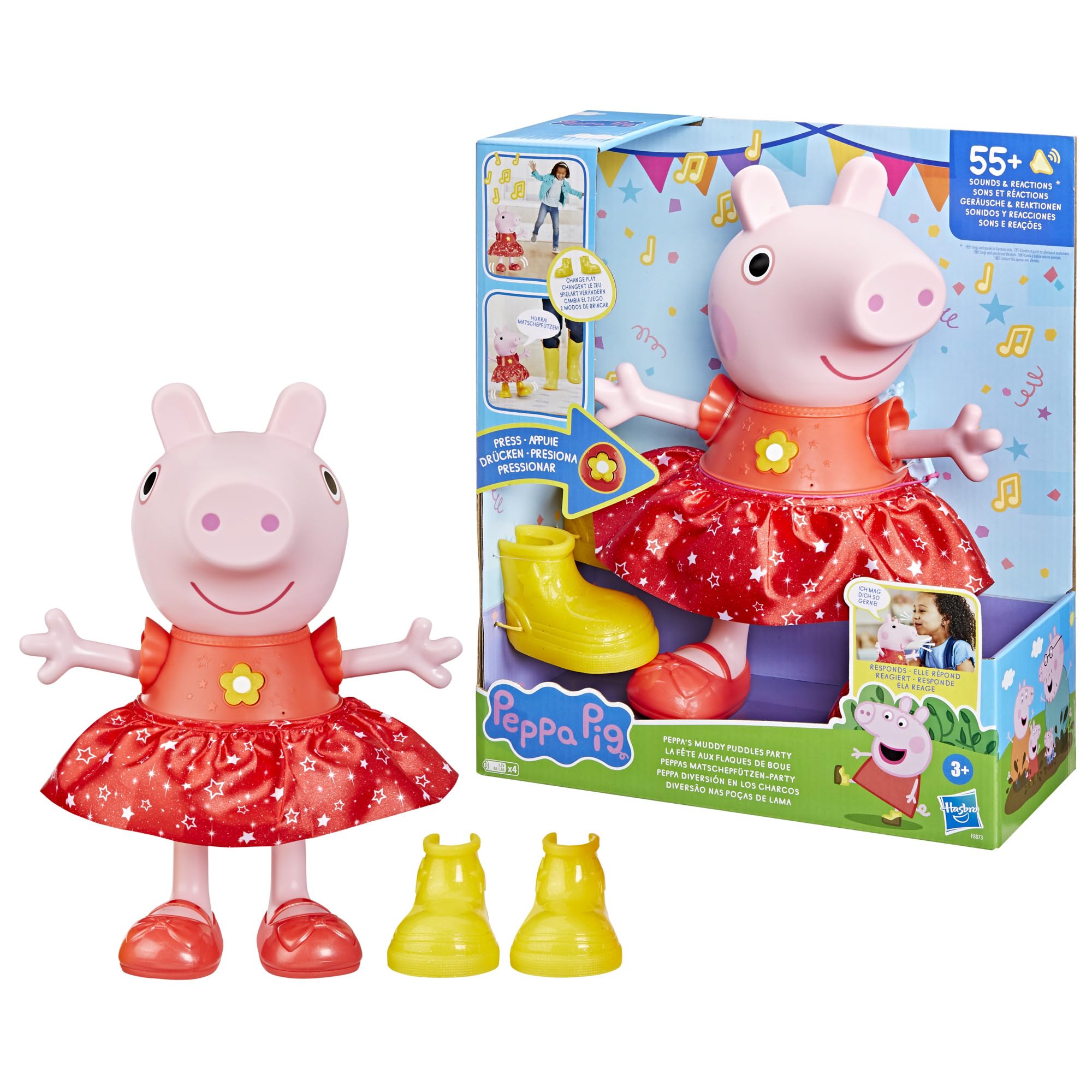 Peppa Pig Peppa's Mud Puddle Party Doll, versione tedesca