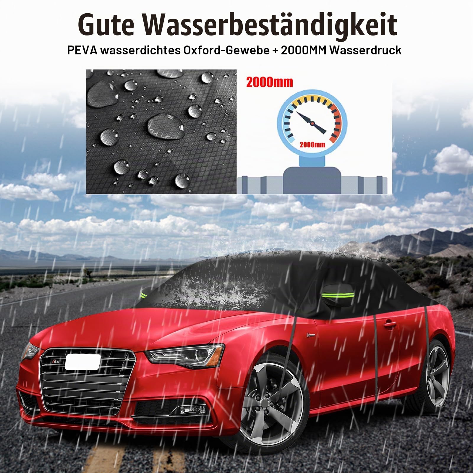 Autoabdeckung Ersatz für Audi A5/S5/RS5 Cabriolet, Halbgarage Schwarz