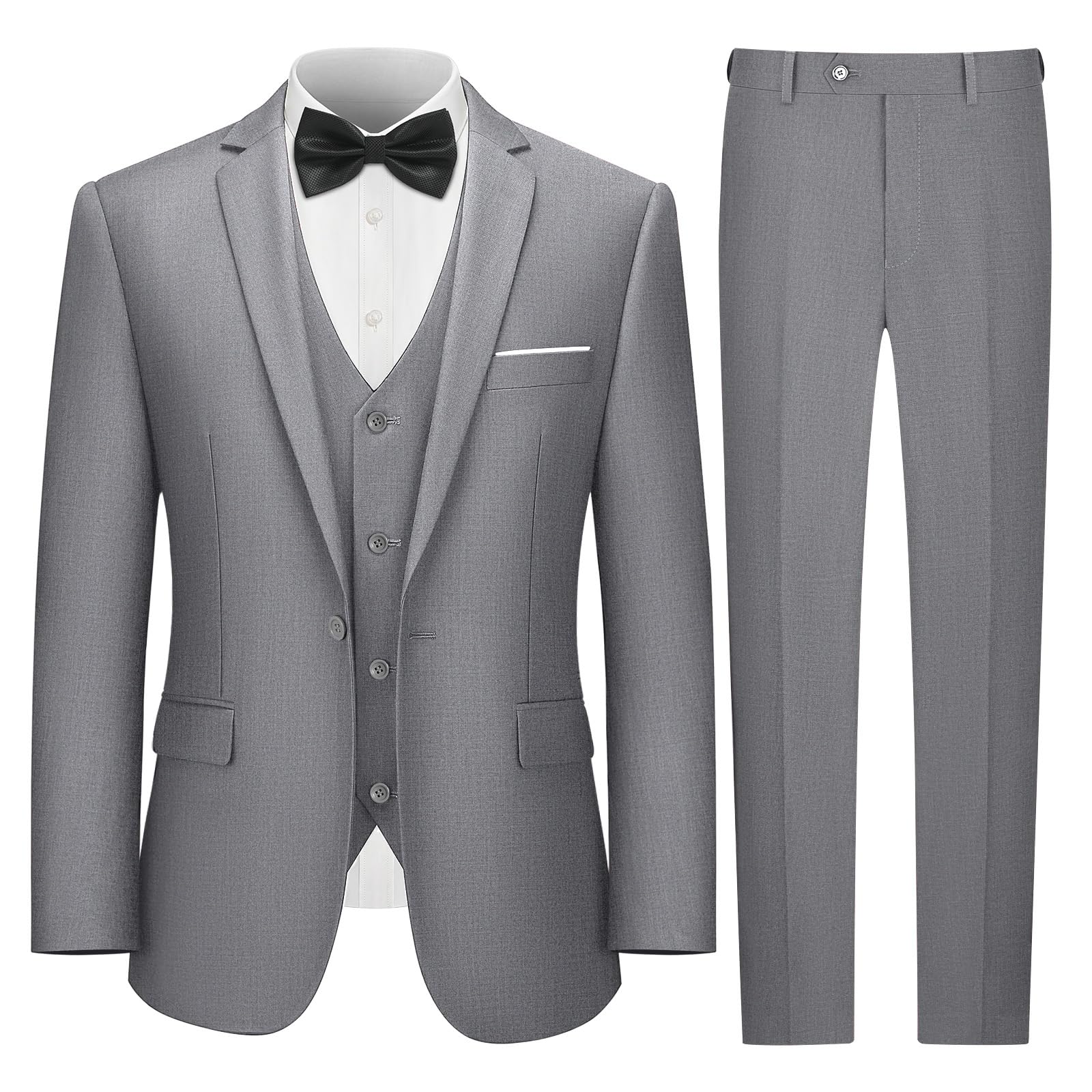 lupurty 3 Piece Suits for Men,Men's Suit Slim Fit,Business Solid One Button Wedding Tuxedo Blazer Vest Pants Set-picture-19