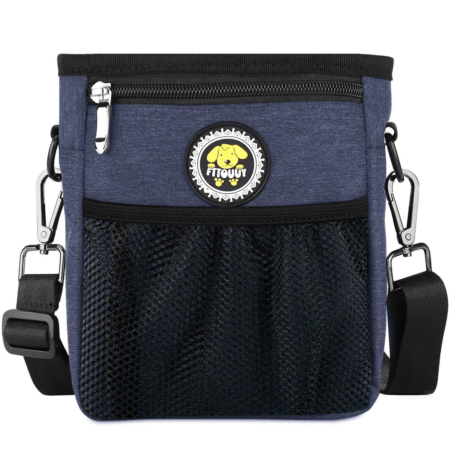 Fttouuy Bolsa de Comida para Perros Impermeable para Entrenamiento de Perros, Bolsa golosinas para Entrenamiento de Agilidad (Azul)