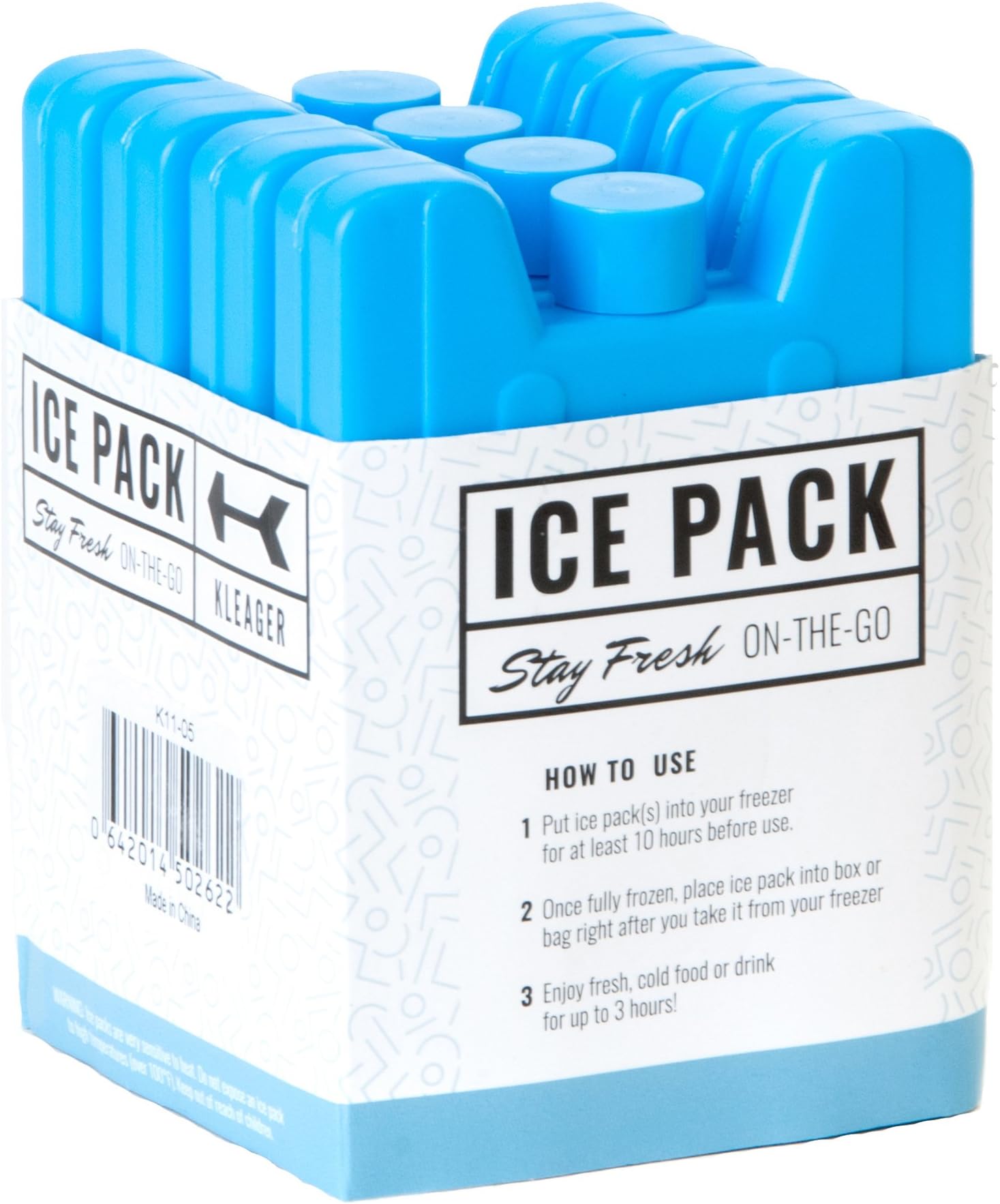 Kleager Ice Pack for Lunch Box set of 4 Reusable Freezer Cooler for School Kids Containers and Bags - Blue