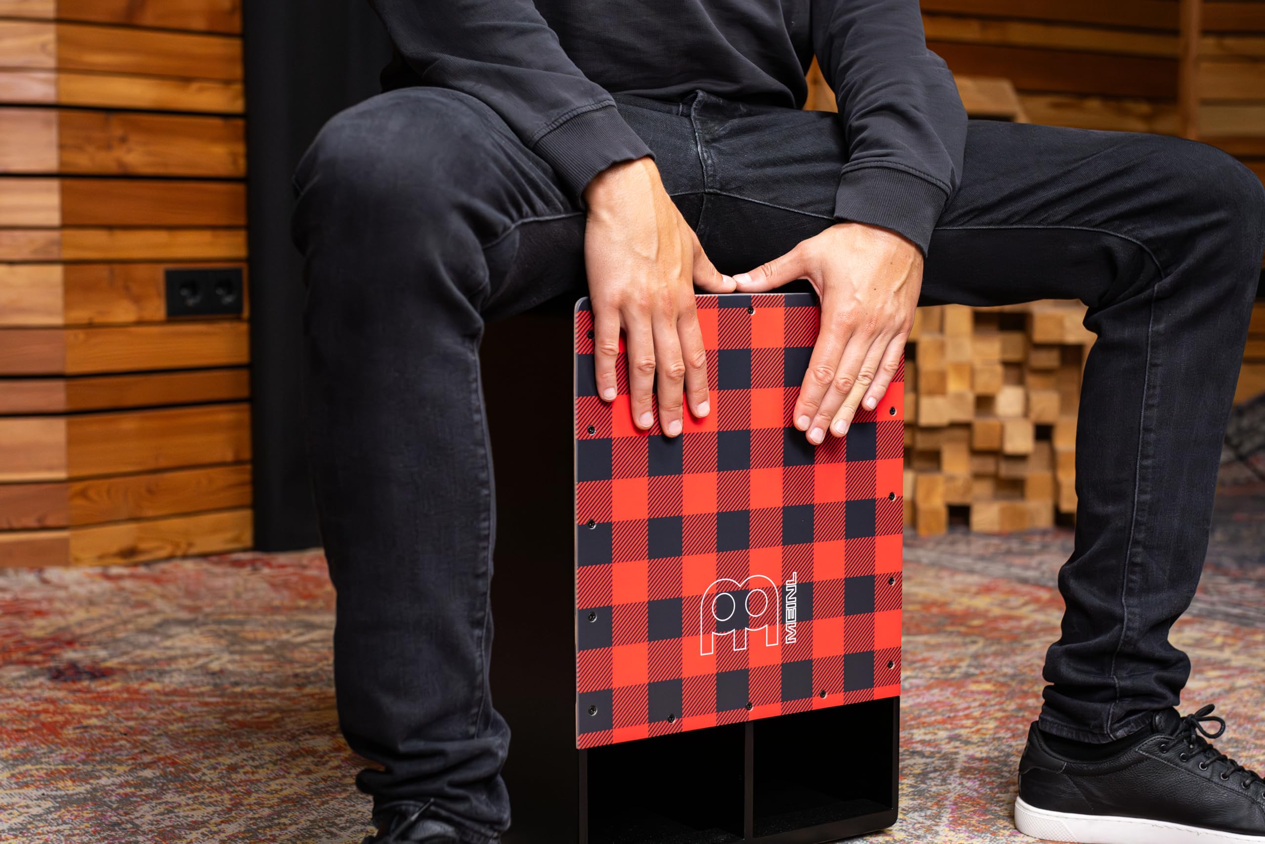 Meinl Percussion In esclusiva su Amazon - Bass Series JBSUBLJ) - Subwoofer a forma di jack Lumber Jack Design, corpo in MDF nero