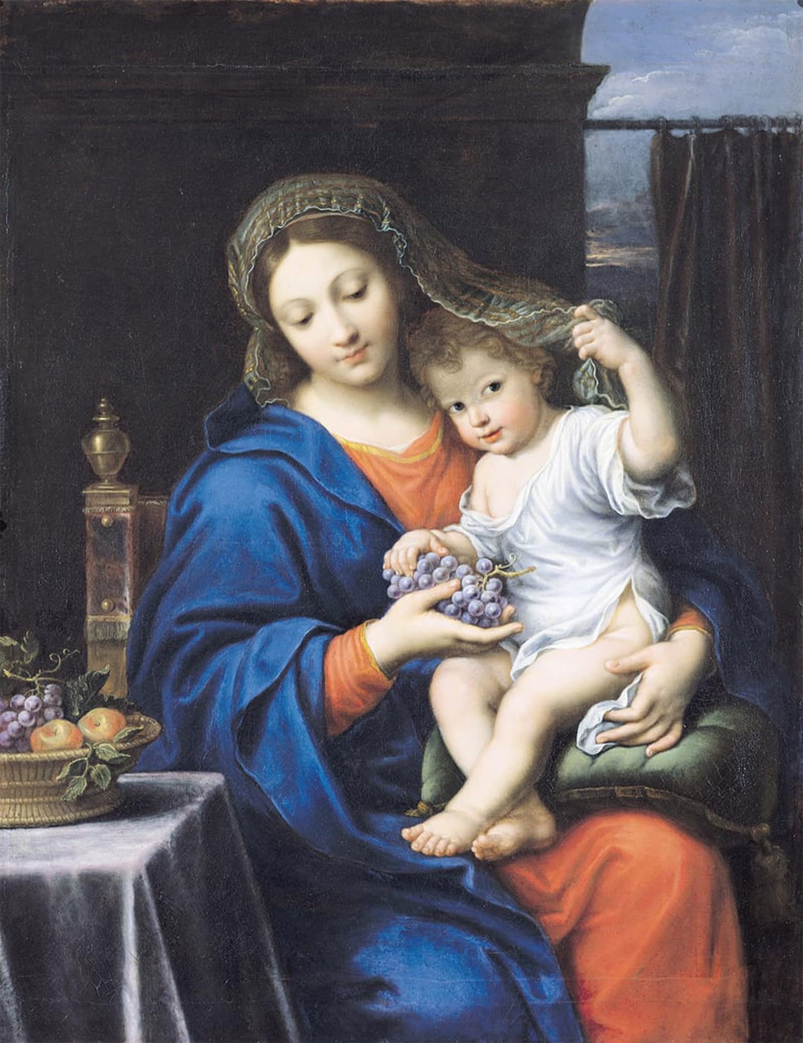 POSTERIIk Vintage Classic Picture Landscape Artwork the Virgin of the Grapes by Pierre Mignard Portrait Canvas Painting for Office Home Decor 60x90cm