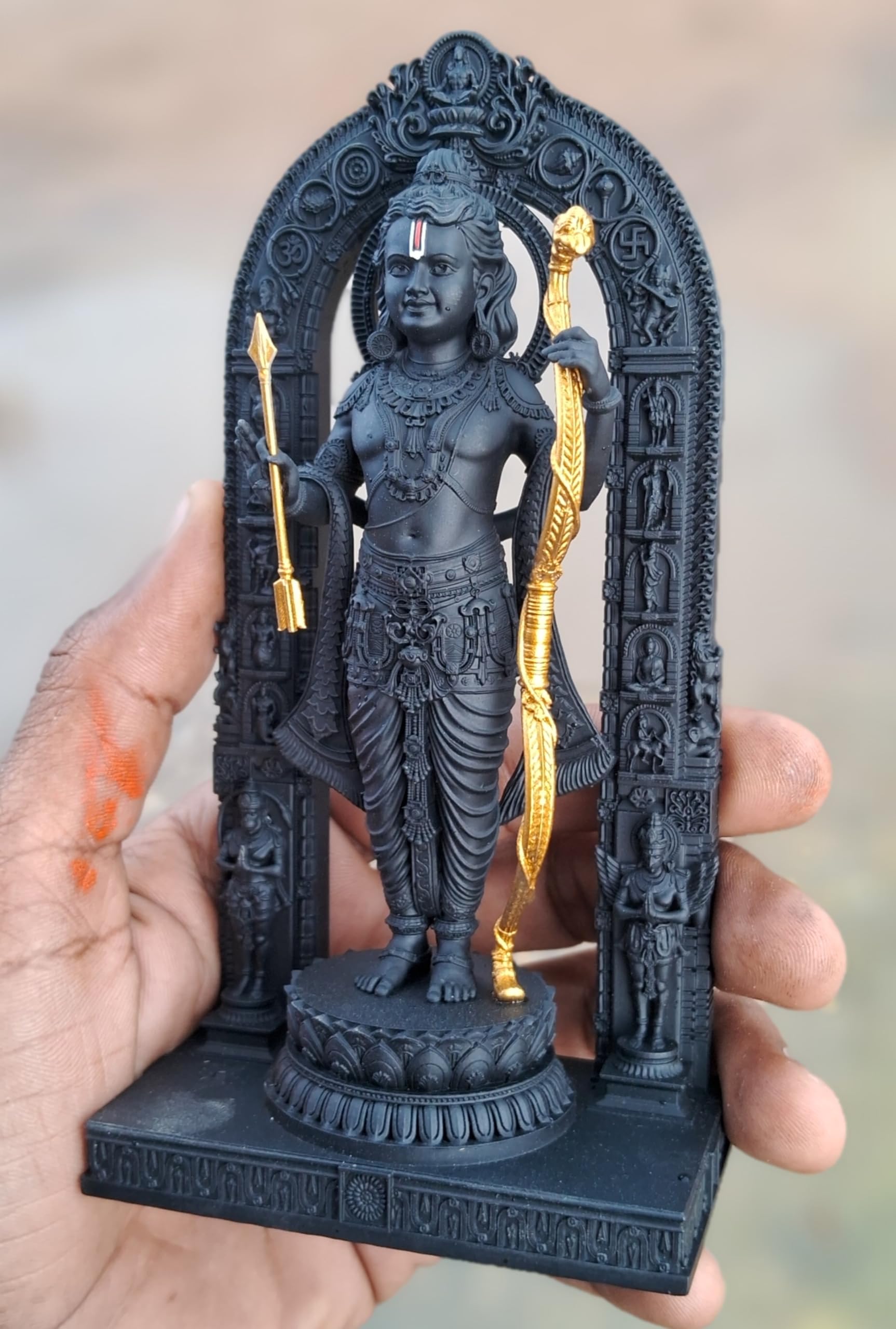 Blessing BUDDHA Shree Ram Lalla Idol 6 inch Ramlalla Statue for Pooja Ayodhya Temple bal ramlalla ayodha 3D murti