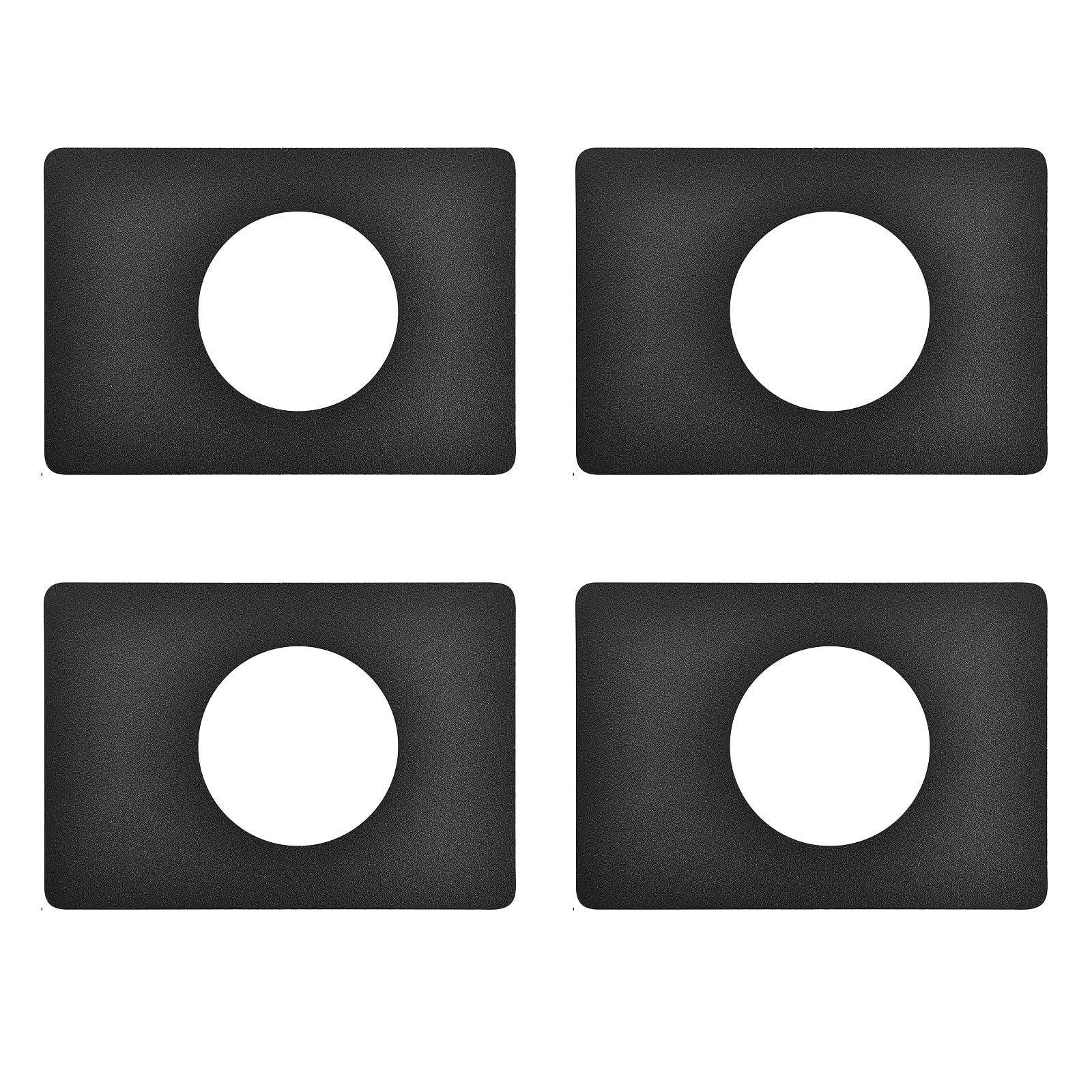 Matte Black Door Knob Reinforcement Plates (2-Pack) - Stainless Steel, Covers Damage, No Tools