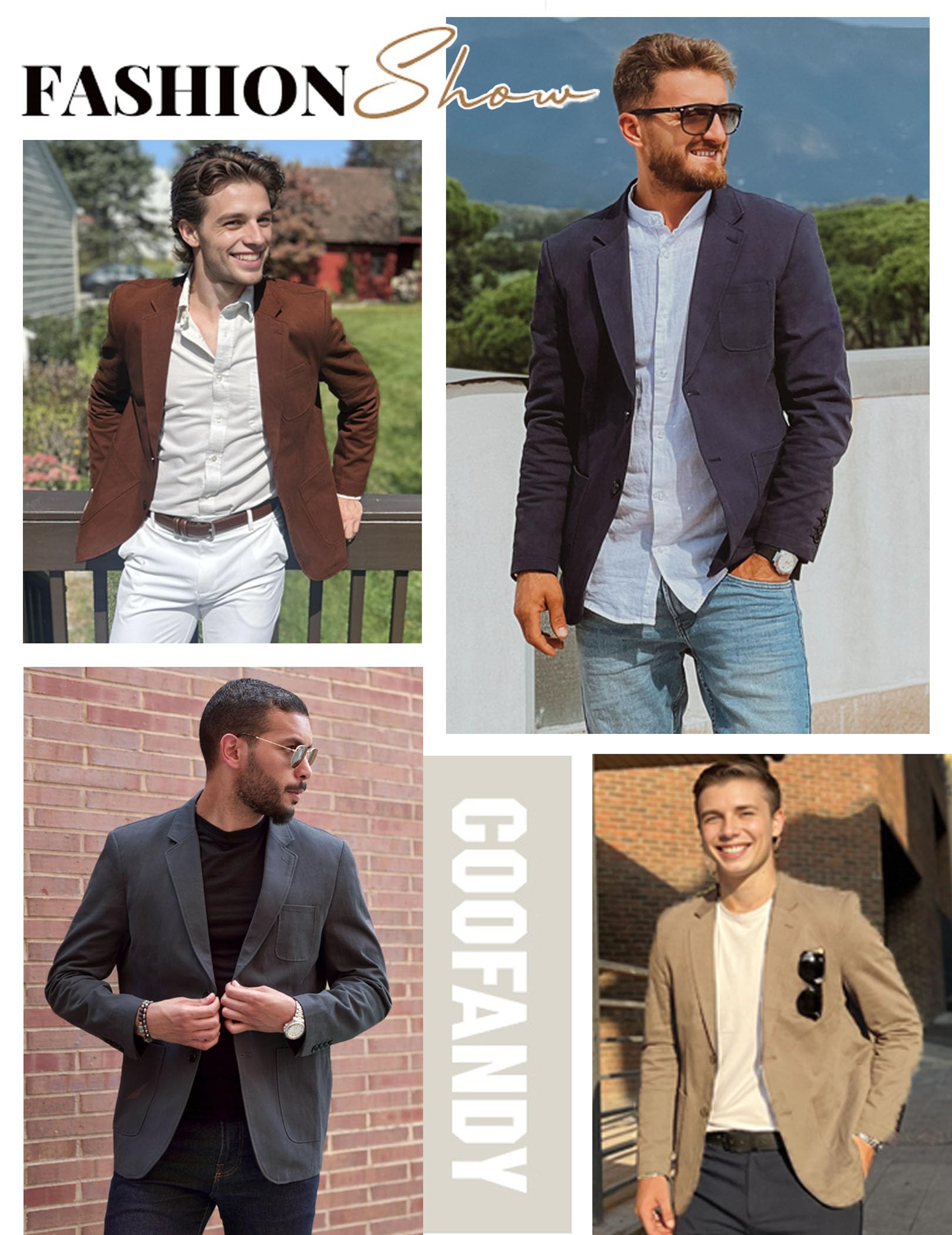 COOFANDY Giacca da uomo Smart Wash Blazer Regular Fit Cotone Sport Cappotto Casual Giacca
