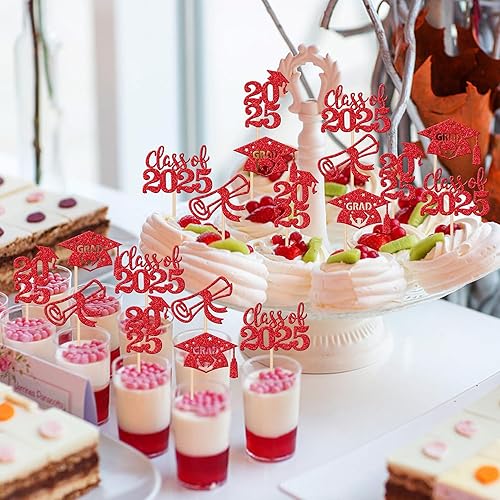Miniatura 173 de 30 piezas 2024 de graduación 2024 decoración para cupcakes de doble cara clase de 2024, diploma 2024, felicitaciones graduadas, decoraciones
