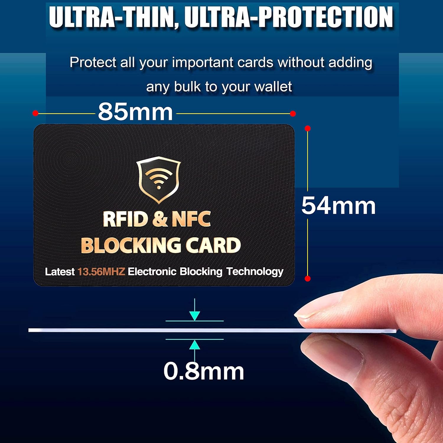 SAITECH IT RFID Blocking Cards, 5 Pack One Card Protects Entire Wallet Purse For Men & Women, NFC Contactless Bank Debit Credit Card Protector ID ATM Guard Card Blocker – Black