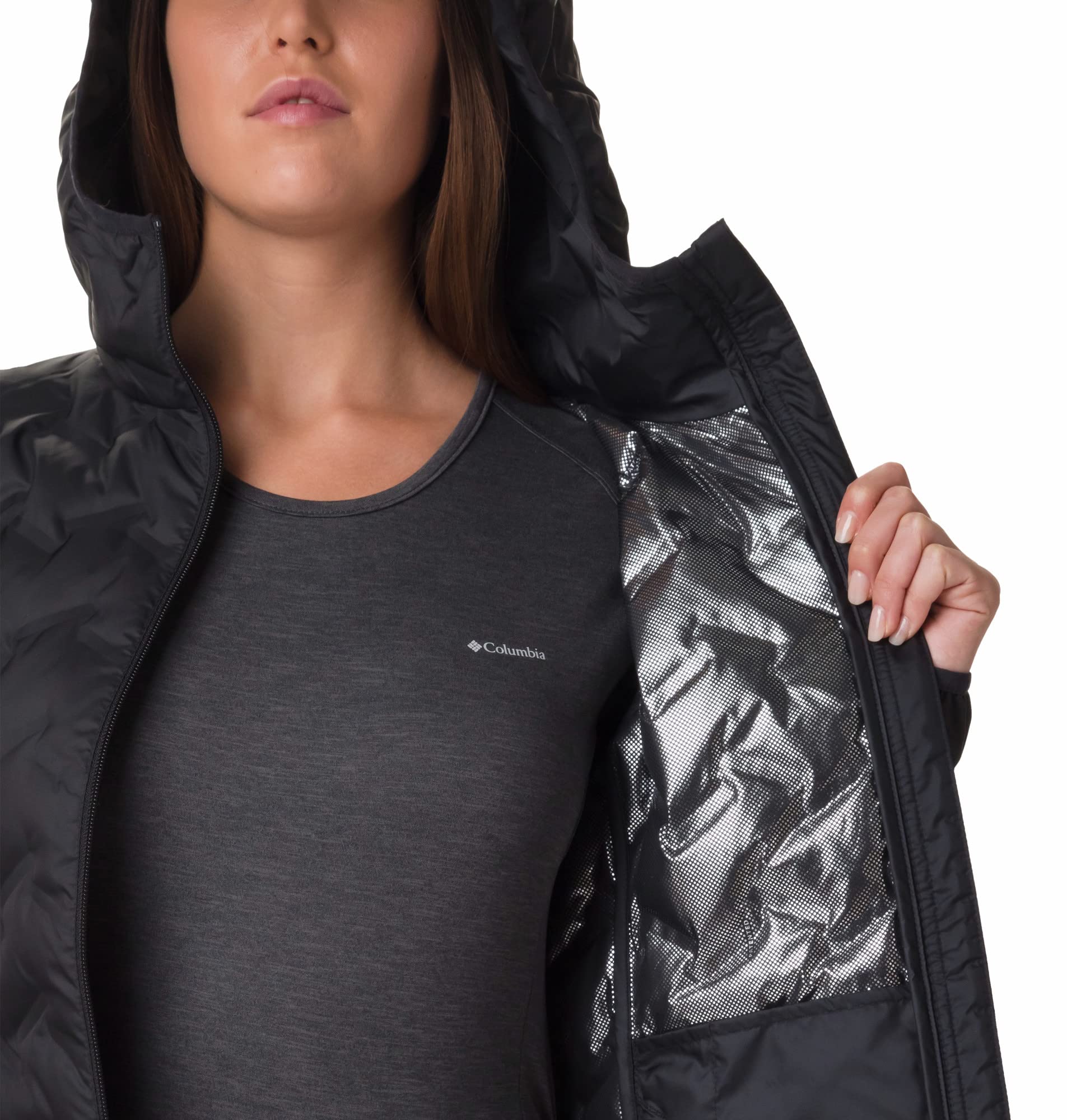 Columbia Delta Ridge Down Hooded Jacket, Chaqueta De Plumas Acolchada Con Capucha Mujer