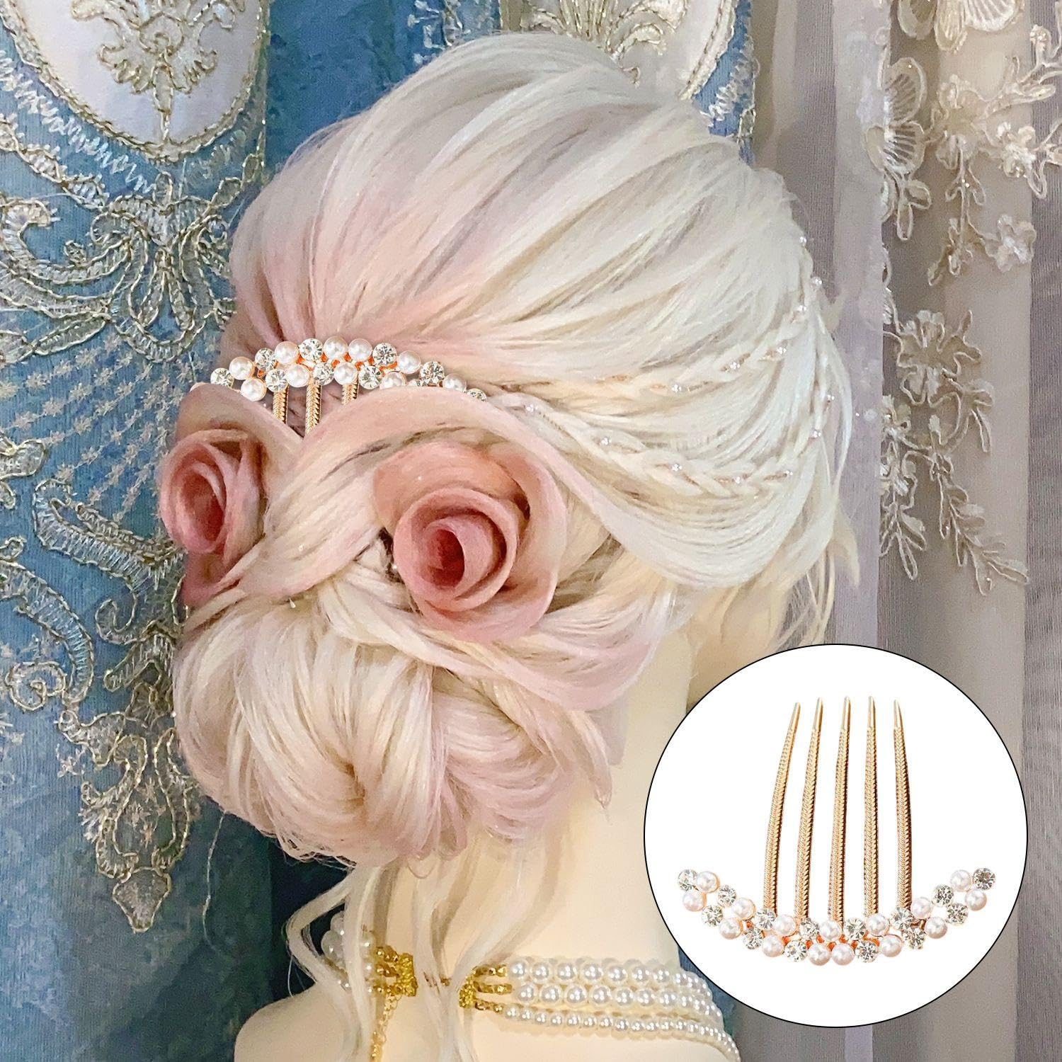 4 Pieces Of Pearl Rhinestone Hair Fork, Ele Hair Accessories, Hairstyle Decorations, Women'S Accessories - Image 4