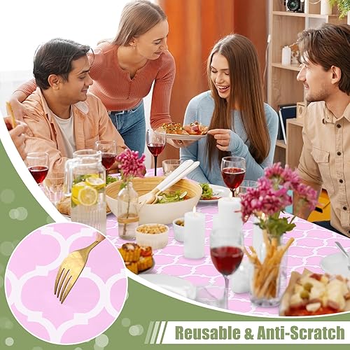 Miniatura 110 de Smiry - Mantel rectangular para mesa de pícnic, impermeable, elástico, ajustable para mesas de 6 pies de vinilo con parte trasera de franela Verde