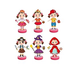 TOYSTER\'S Magnetic Wooden Dress-Up Dolls Toy | Pretend Play Set Includes: 1 Wood Doll with 30 Assorted Costume Dress Ideas | Not Your Average Paper Doll | Great Gift Idea for Little Girls 3+