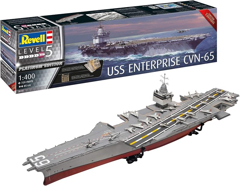 Revell RV05173 05173 USS Enterprise CVN-65 Platinum Edition 1:400 Scale Model kit, Unpainted