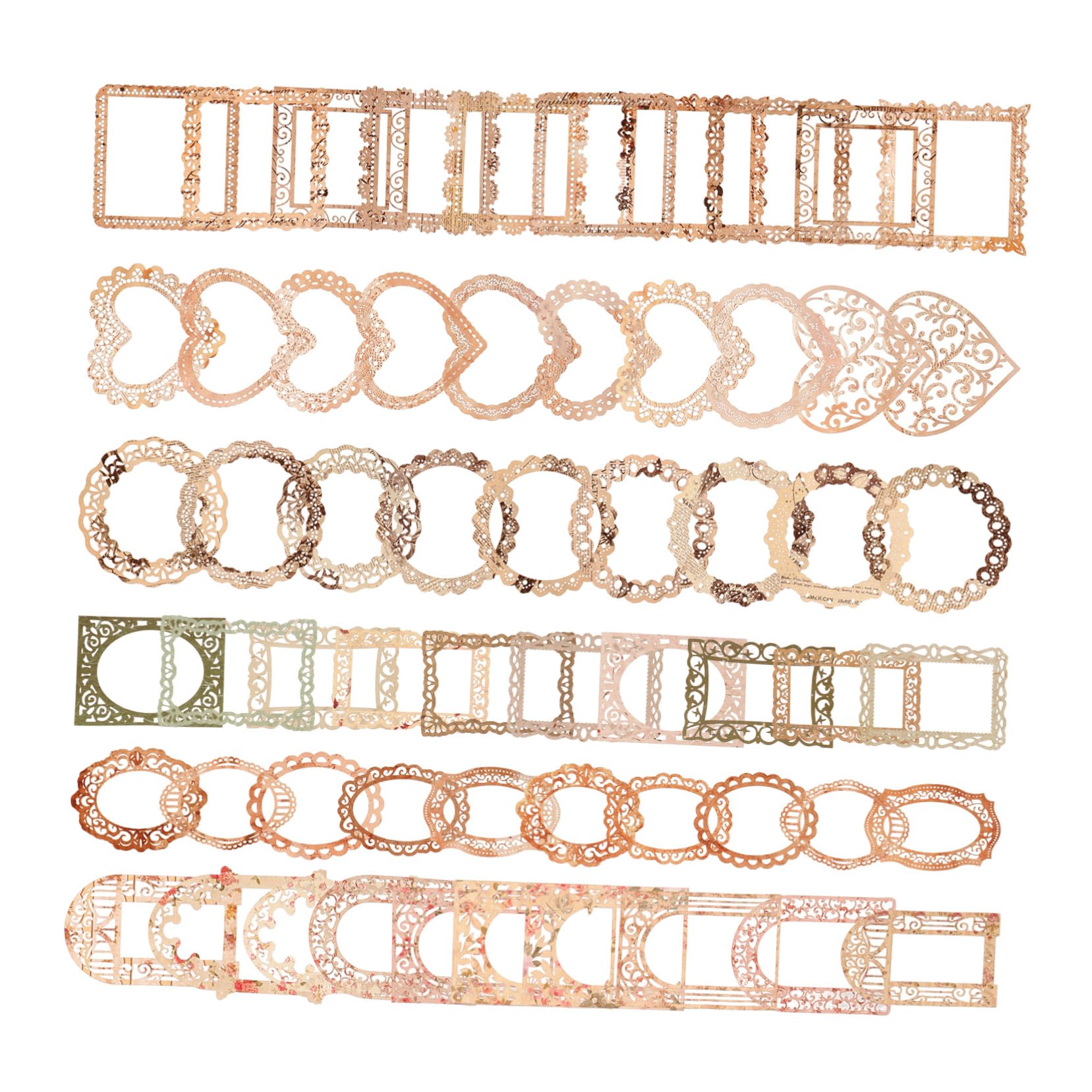 SHINEOFI 4 Sätze Hohler Spitzenrand Taschentuch Schrottbuch Rahmen Gemustertes Bastelpapier Dekoratives Papier Bastelmaterial Sammelalbumpapier Sammelalbum Diy Papier 60 Blätter * 4