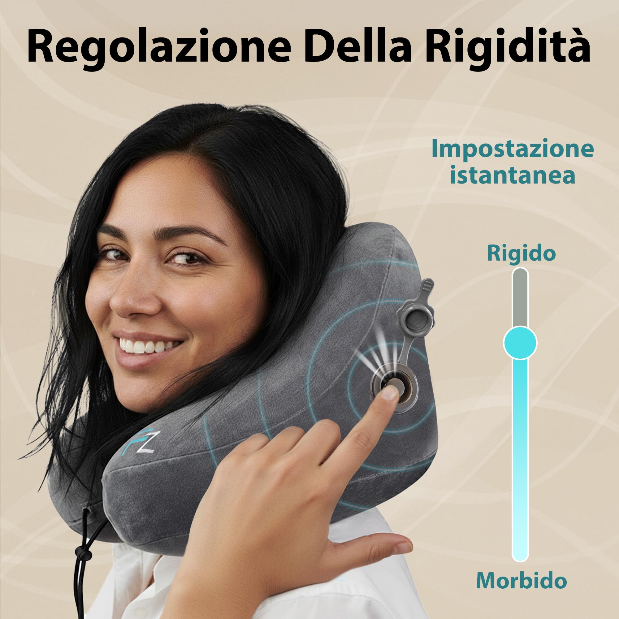 FLOWZOOM Cuscini da viaggio gonfiabili AIR Duo Premium (Taglia L e M)