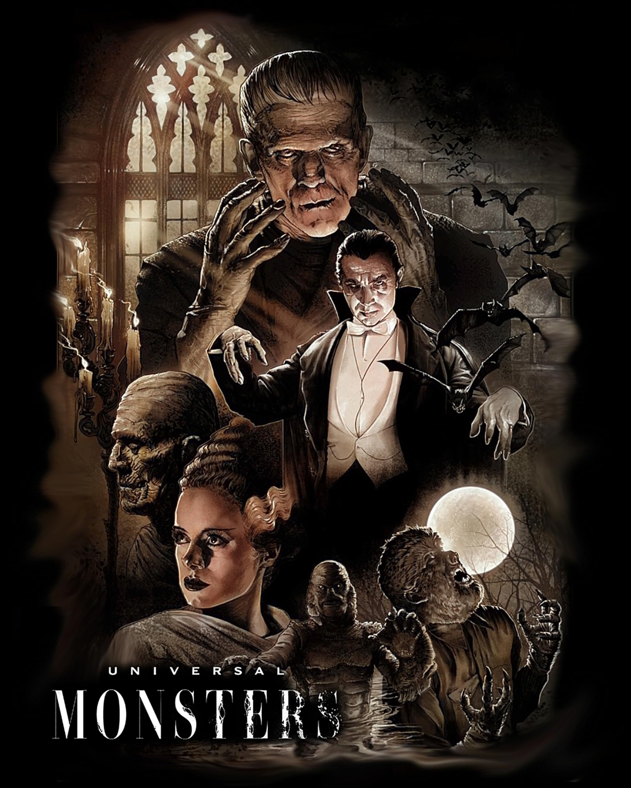 Universal Monsters Puzzle de 1000 pièces – Icônes de monstres universelles – Puzzle d'horreur classique pour adultes – Cadeau de film effrayant