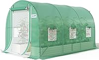 Quictent 10x7x7 FT Essential Walk-in Greenhouse: Portable Tunnel Hoop House with 6 Screen Windows, Zipper Door & Heavy Duty Frame for Outdoor Plants