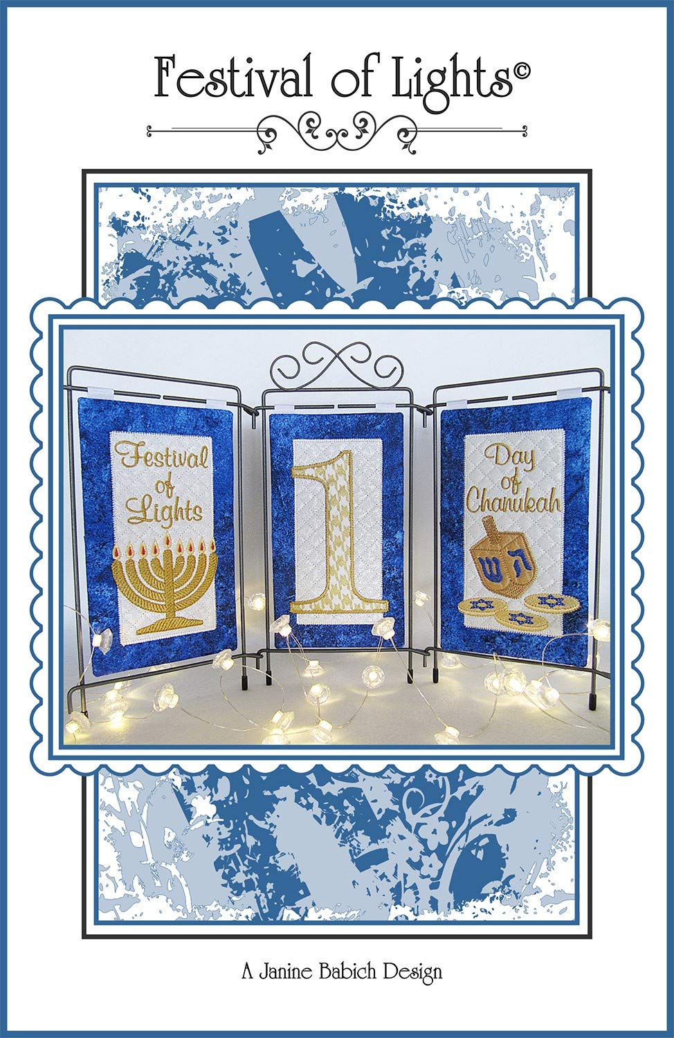 Janine Babich Designs maszyna aplikacja/wzór haftu i instrukcje z CD - Chanukkah/Festival of Lights ekspozycja stołowa