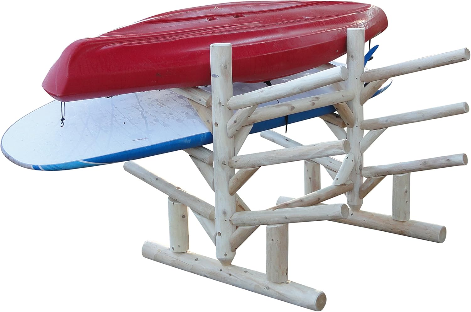 6-Place Paddle Board/SUP Log Rack, Freestanding Paddle Board Storage Rack, Surfboard Racks for Garage, Heavy Duty Paddleboard Holder Sport Outdoor, Surfboard - Natural