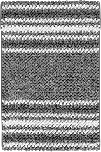 Miniatura 9 de HDFK Alfombra de baño y alfombras de baño, palomitas de maíz de felpilla con bucle suave, súper absorbente, antideslizante, base adhesiva