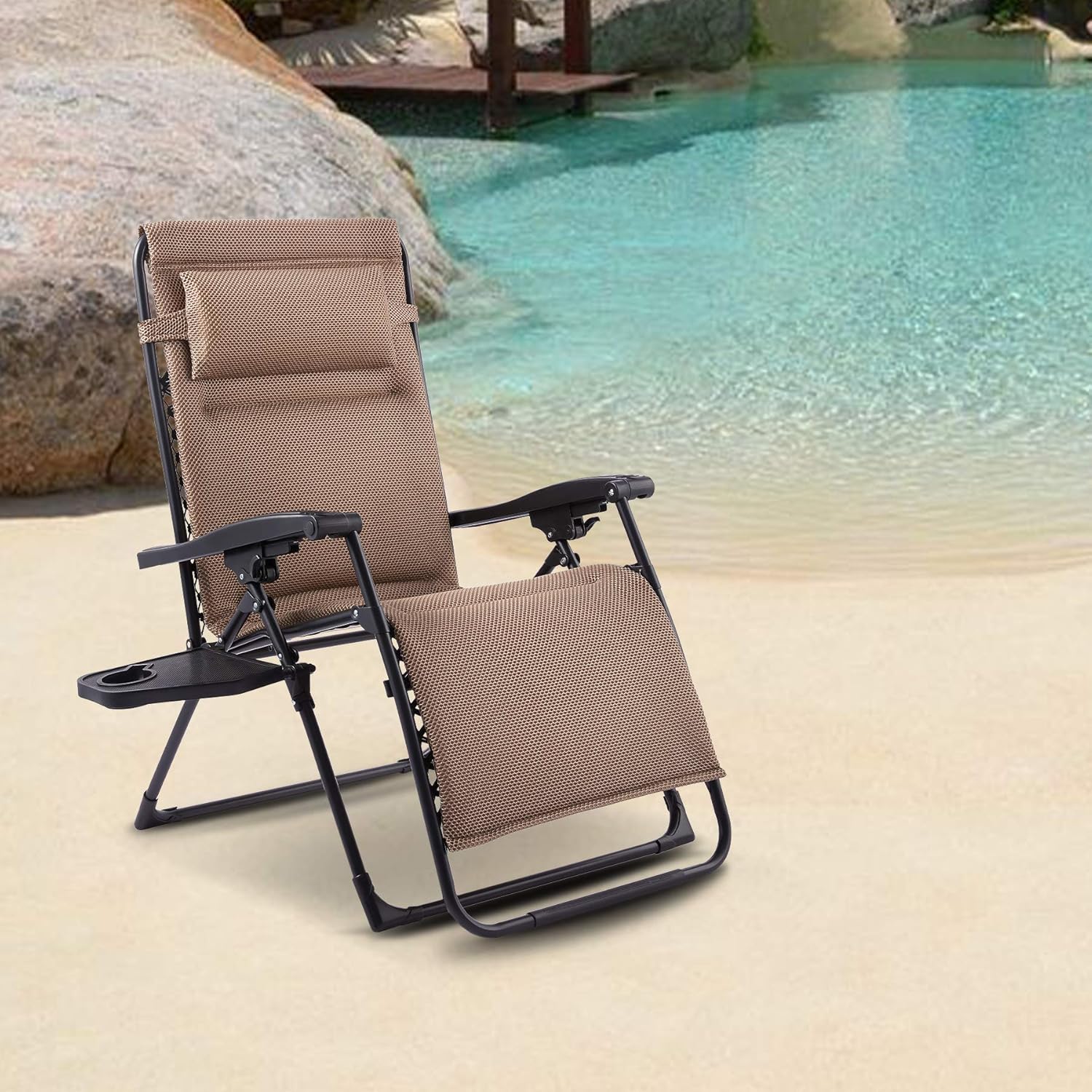 Buy VONLUCE XL Zero Gravity Chairs w Cup Holders, Oversized Recliner
