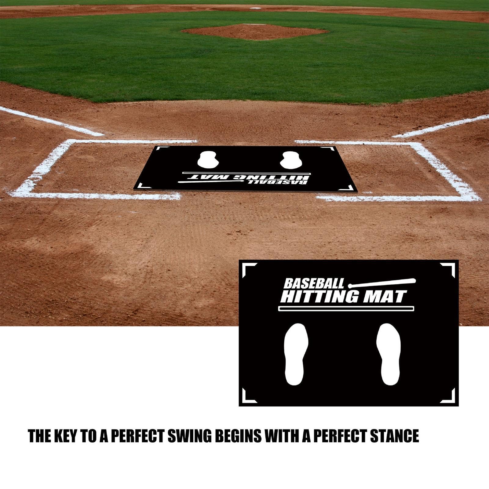 Tapis de Baseball - Tapis d'entraînement à la Frappe - Guide de la Zone de Frappe - Antidérapant - Exercice de pelouse - Durable - Aide à l'entraînement Portable - d'appui - Entraînement de