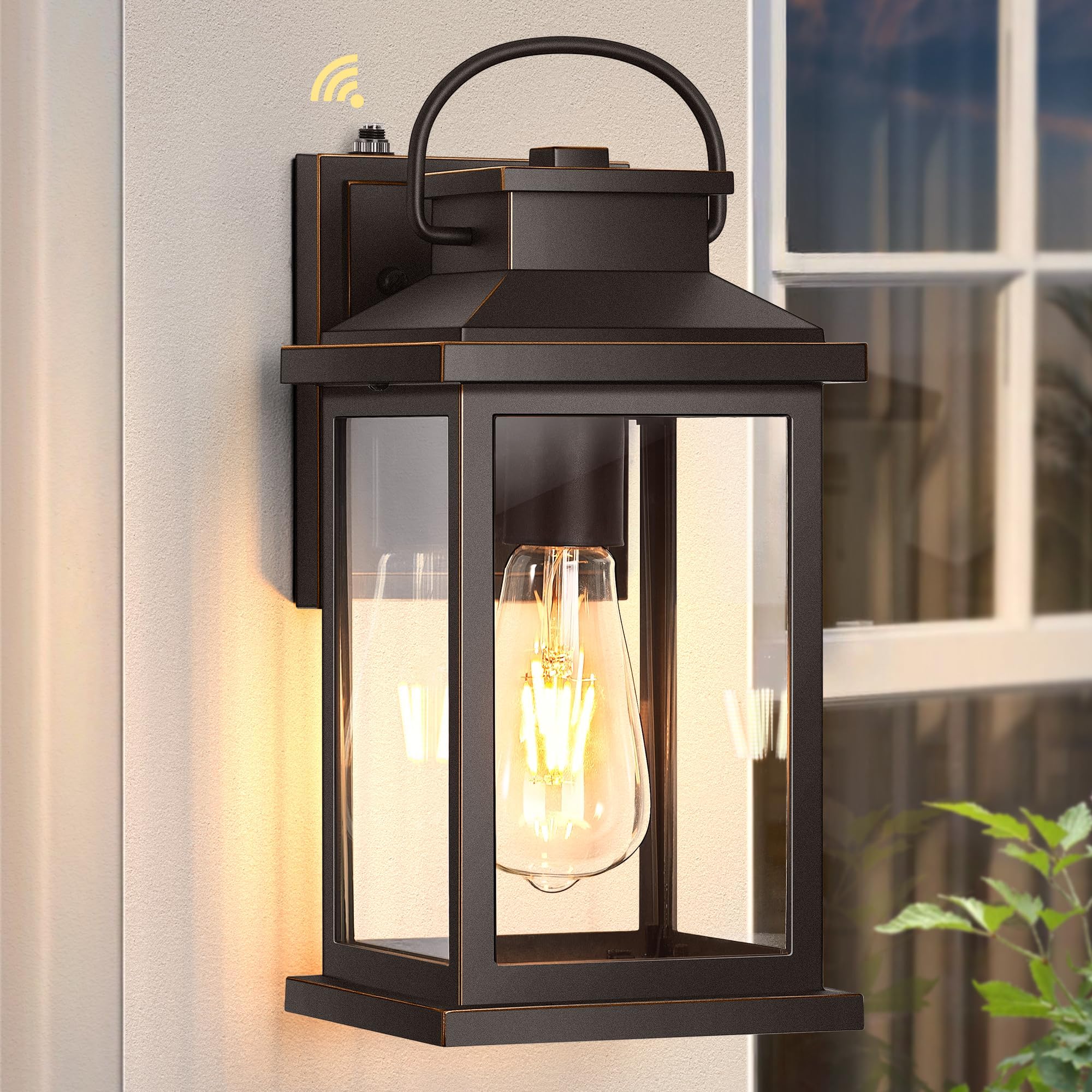 VIANIS Dusk to Dawn Outdoor Light Fixtures Wall Mount, Farmhouse Oil Rubbed Bronze Exterior Wall Sconce Lanterns Lighting for House, Waterproof