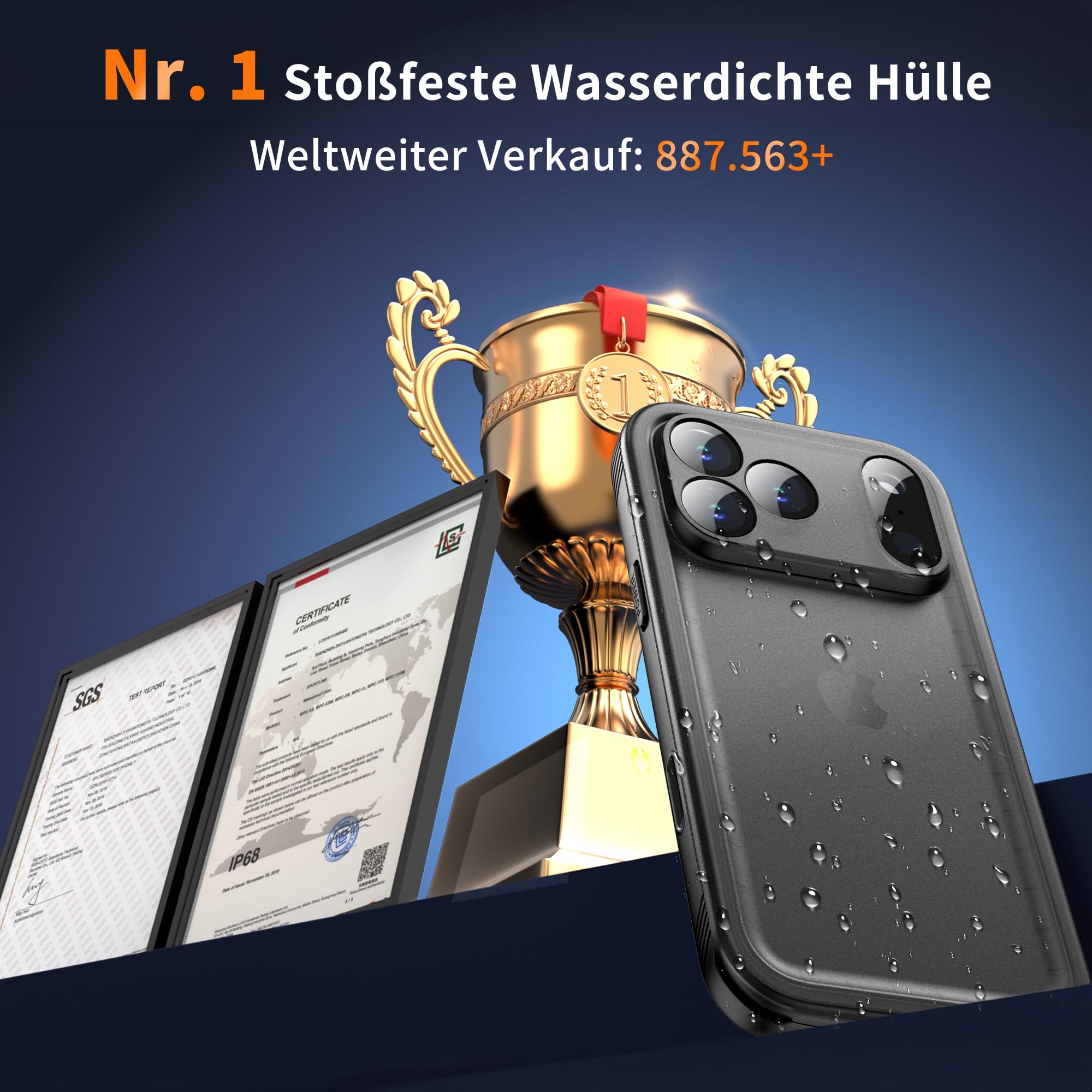 Cozycase TOP Militärschutz Wasserdichte 360 Hülle Für iPhone 17 18 Pro Max – Ansicht 13
