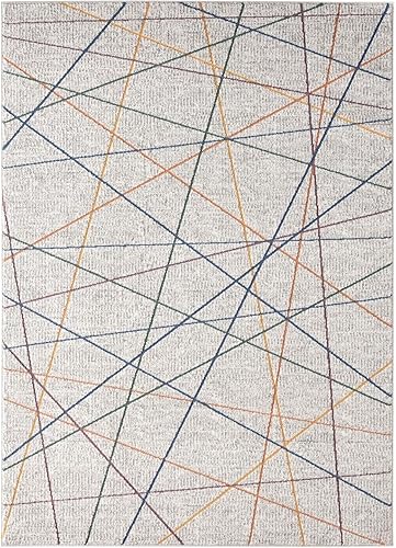 Miniatura 2 de LUXE WEAVERS Alfombra de arte moderno de 8 x 10 pulgadas, diseño de líneas abstractas para sala de estar