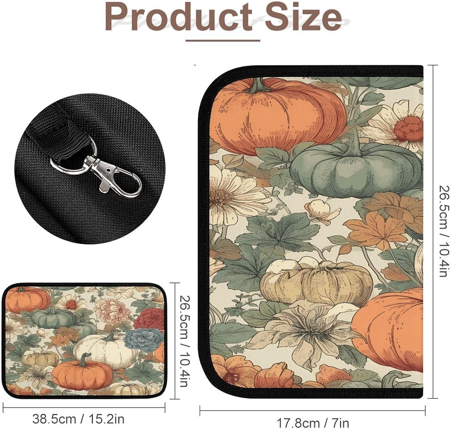 Drawn Autumn Pumpkin Tool Bag Organizer Bag Zipper Pouches image 2