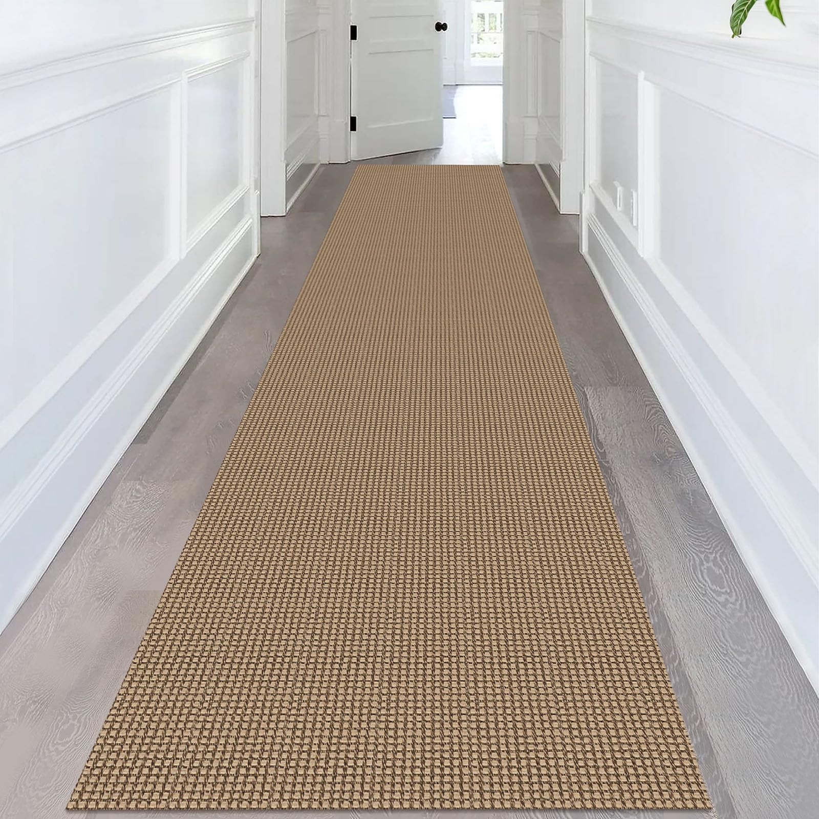 KOZYFLY Extra Long Runners for Hallways 2.6x14 ft Washable Kitchen Runner Non Slip Rubber Backed Hallway Rug Cotton Entryway Runner Rug Floor Carpet