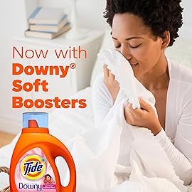 Tide Plus A Touch of Downy Liquid Laundry Detergent, April Fresh Scent, 63 fl oz, 44 Loads, HE Compatible