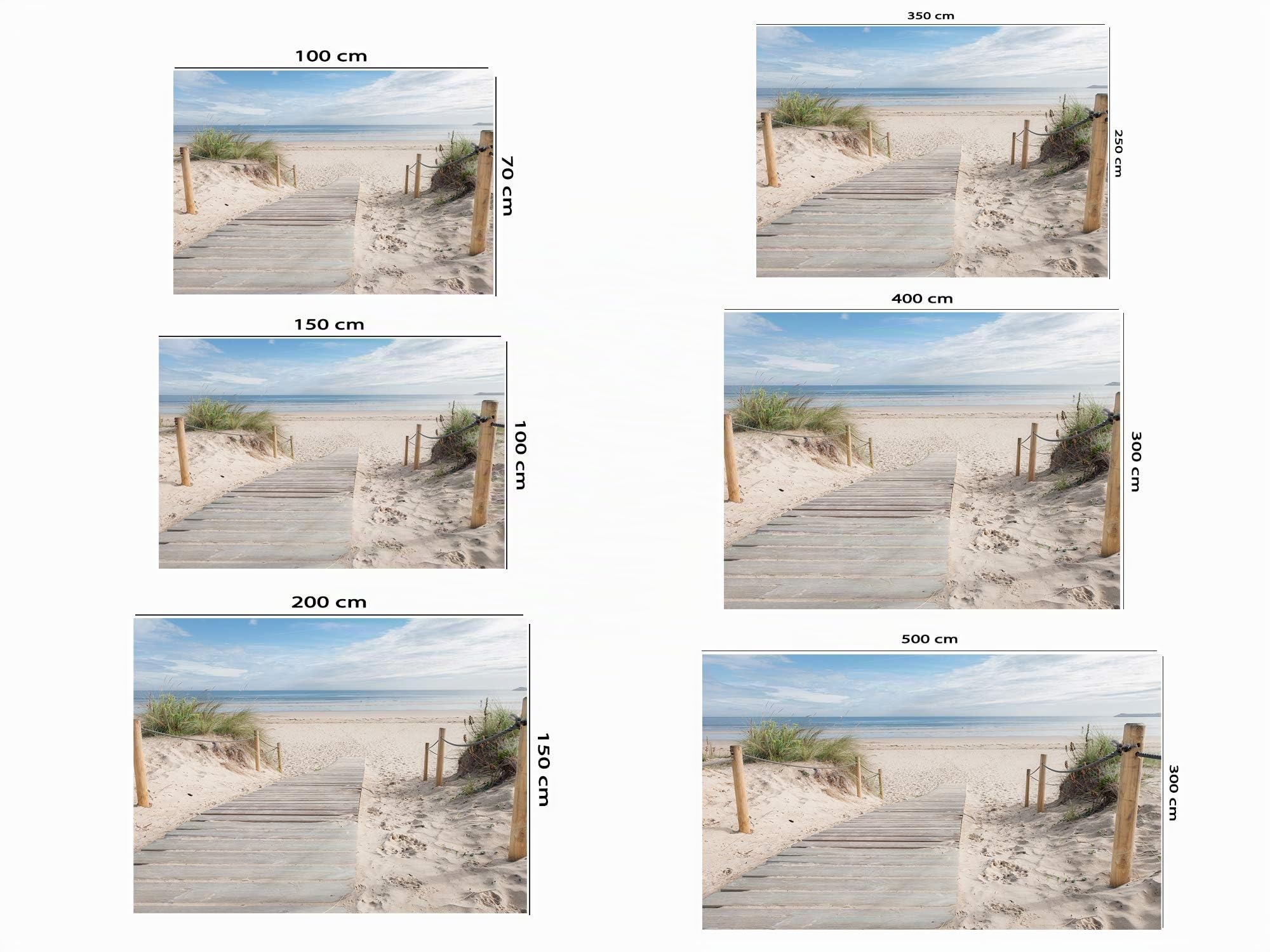 Oedim Fotomural Vinilo Para Pared Camino Hacia la Playa | Mural | Fotomural Vinilo Decorativo |150 x 100 cm | Decoración comedores, salones, habitaciones